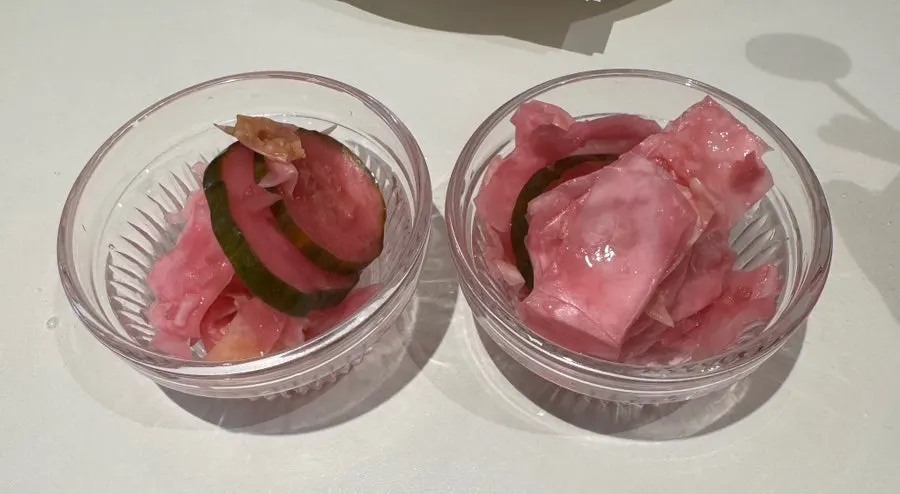 Pickles taken from the self-serve bar