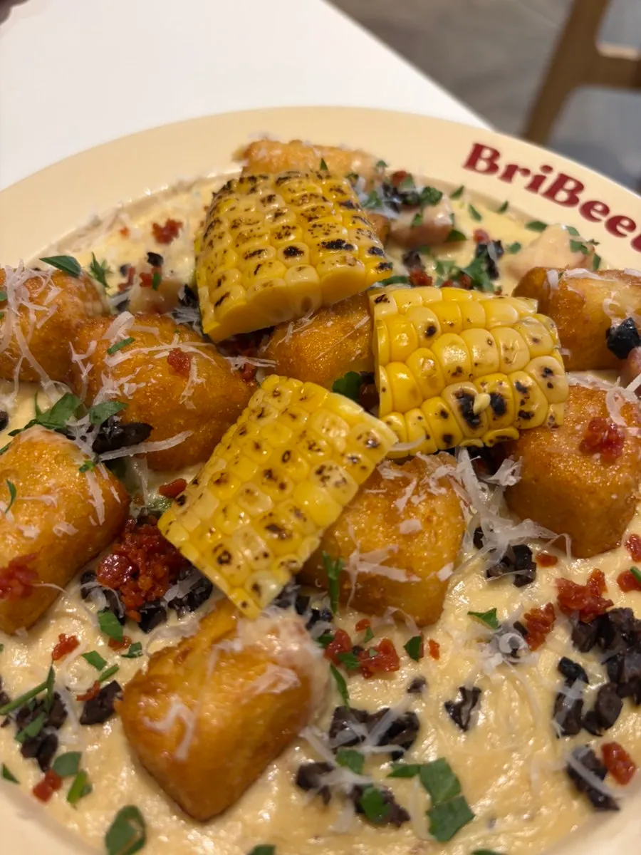 Close-up of fried eggplant sprinkled with grilled lemon