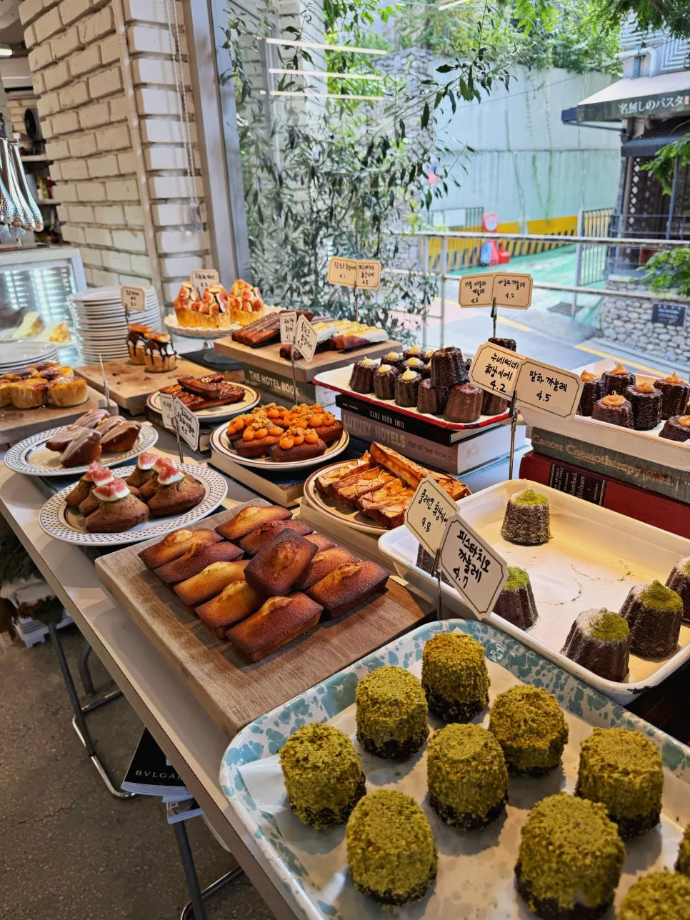 A variety of café desserts