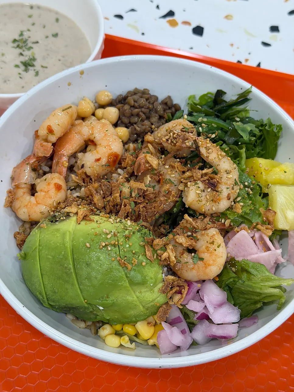 A bowl of shrimp poke at Ola Poke Gangnam
