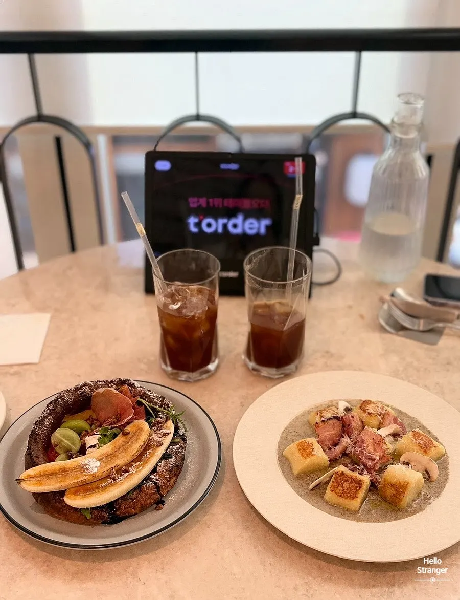 Brunch dishes set on the table