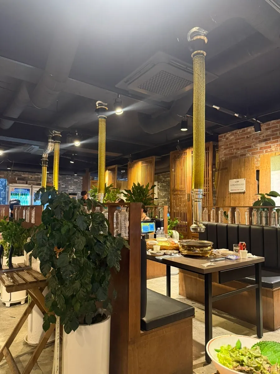 Separated table seating area inside the BBQ restaurant
