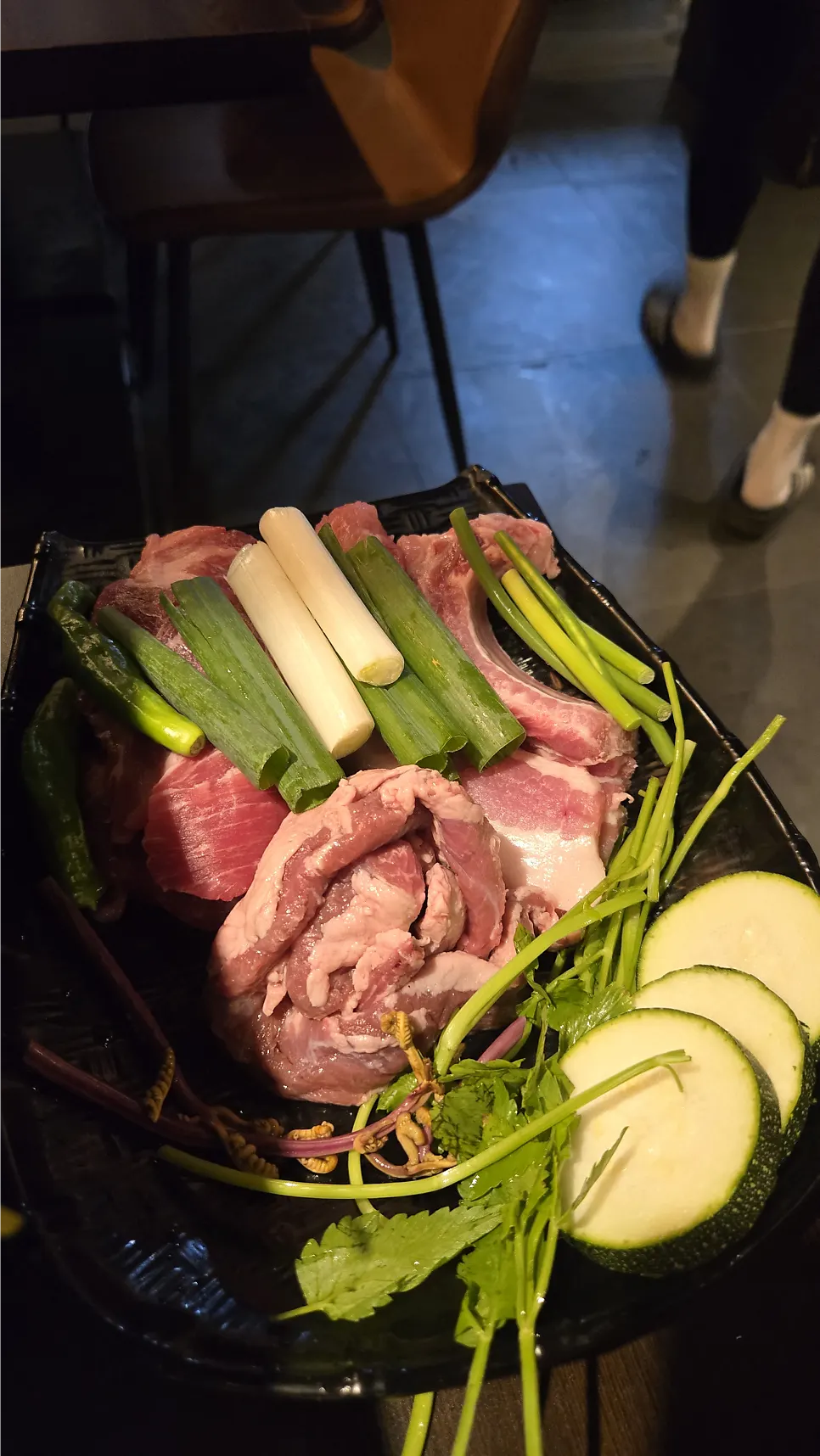Meat set served with vegetables