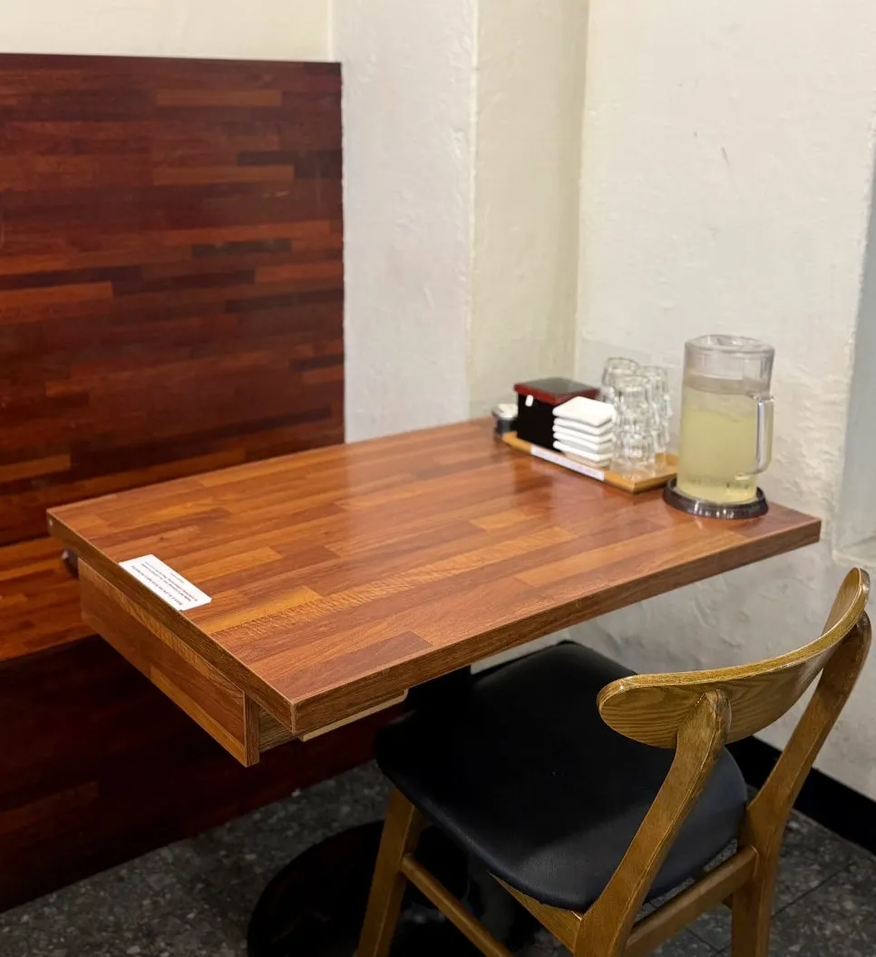 Interior with counter seats for solo diners