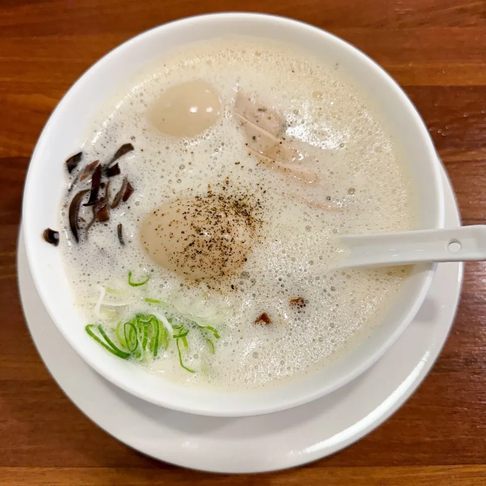 Tori paitan with an extra soft-boiled egg
