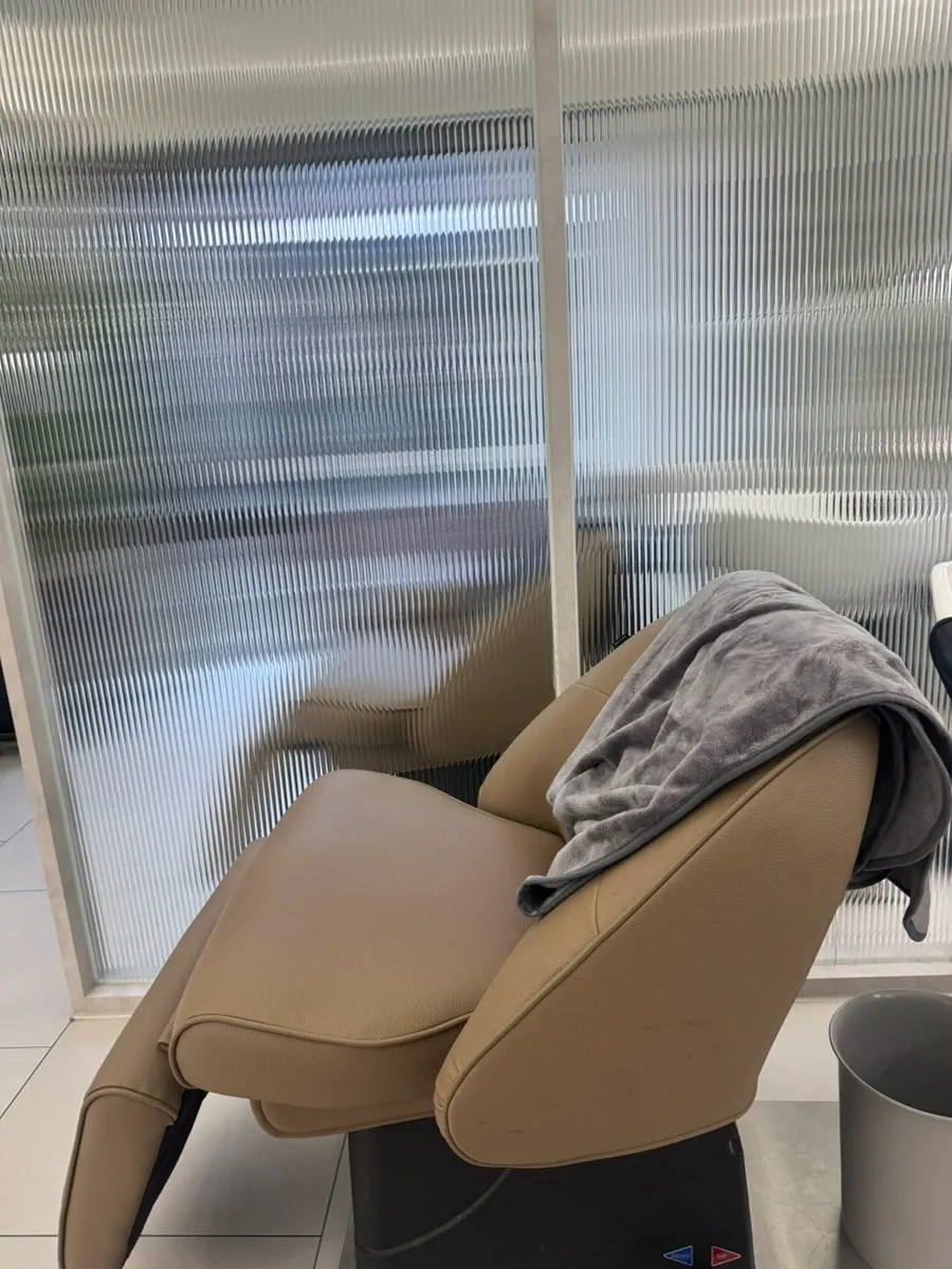 Inside the salon during a hair service