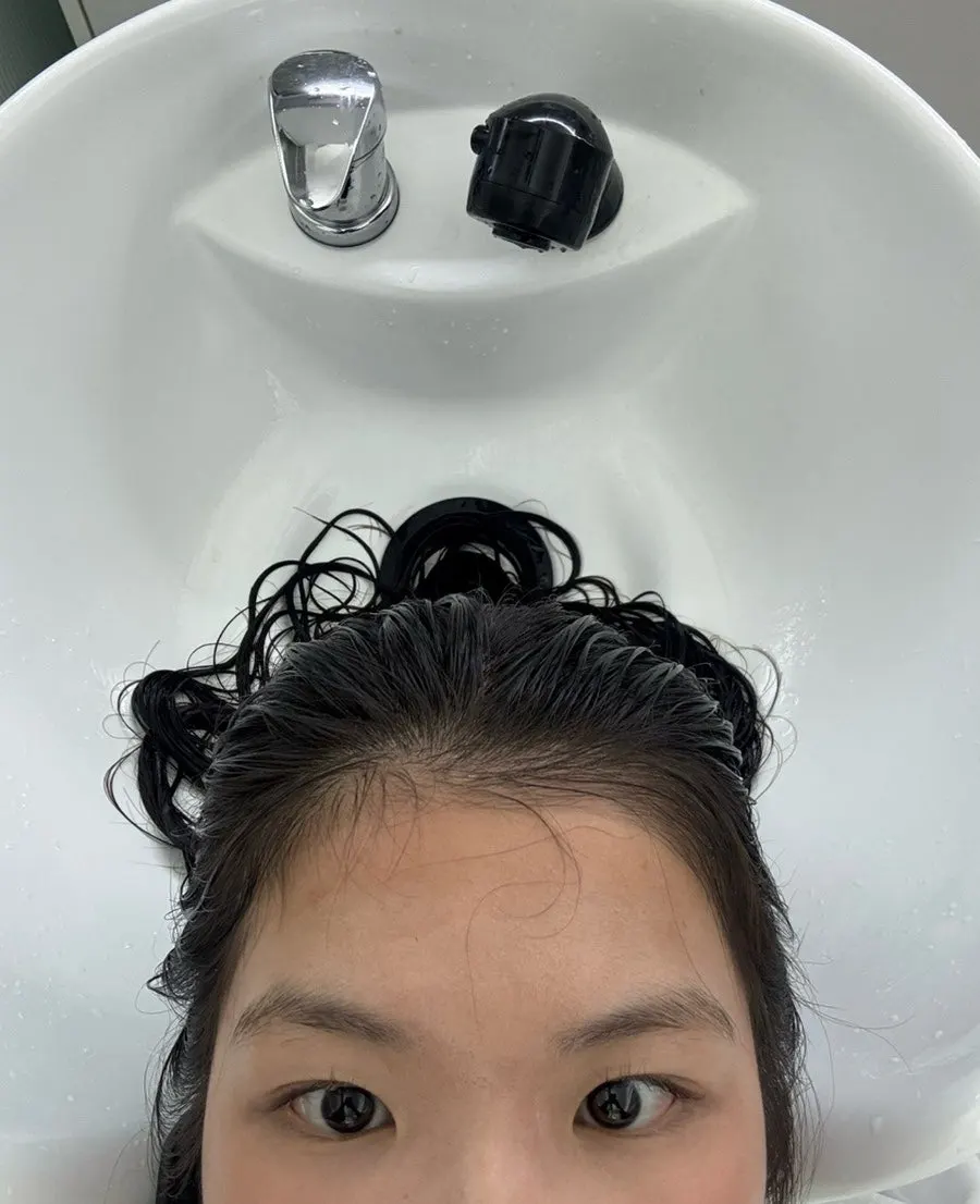 Hair care before a high-layered perm