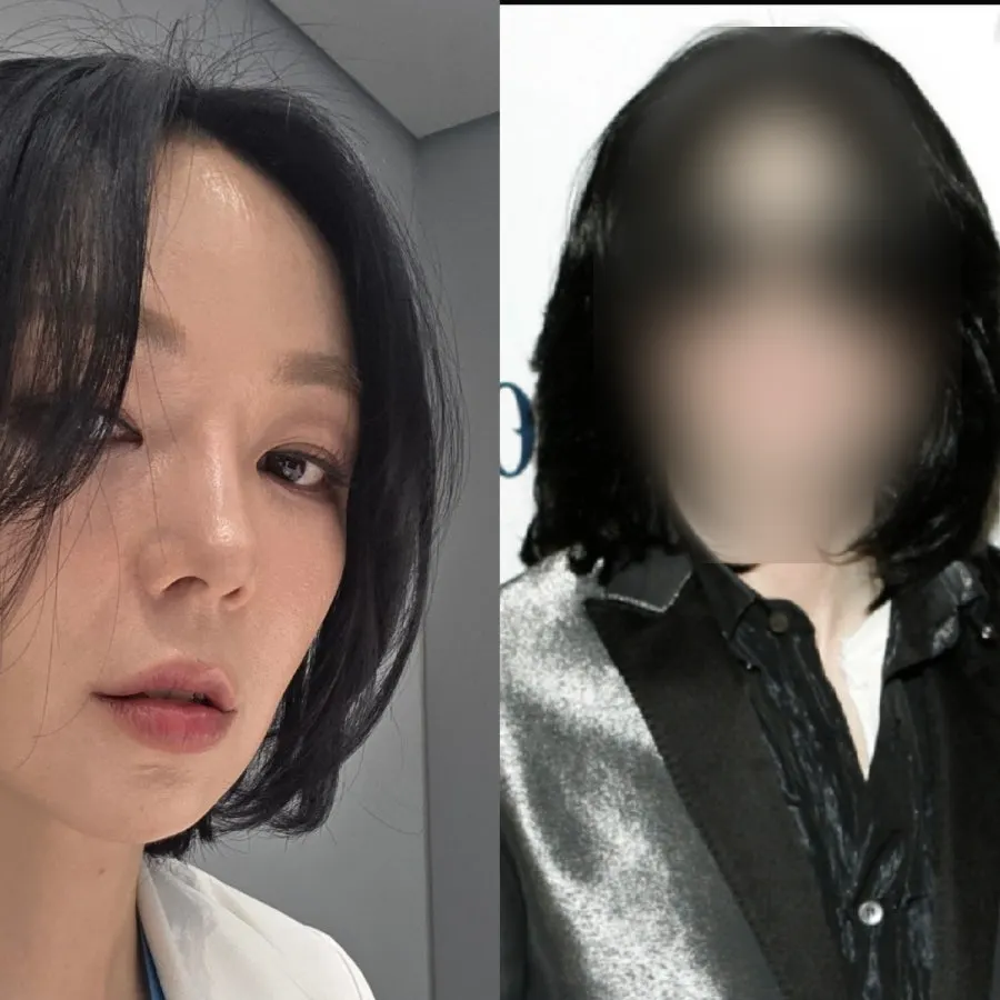 뻗치던 중단발 시술 전 모습