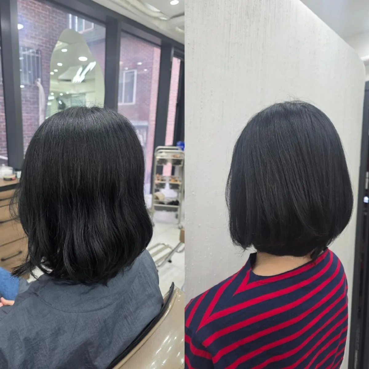 집에서 직접 감고 말린 다음 날 머릿결