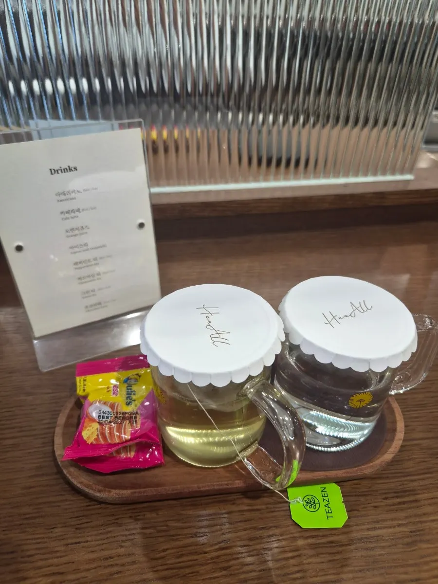Complimentary drinks and snacks at the hair salon
