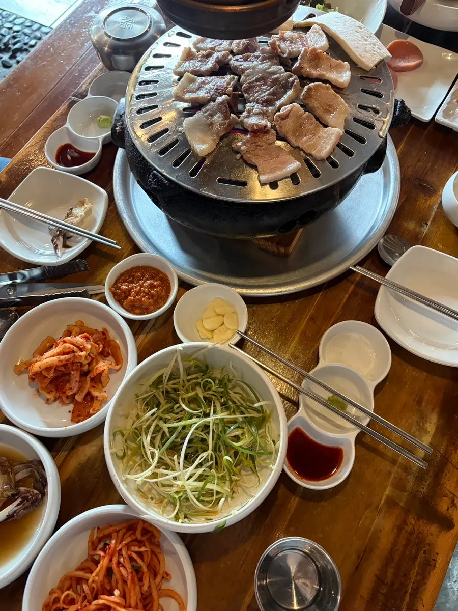 잘라낸 이베리코 목살 단면