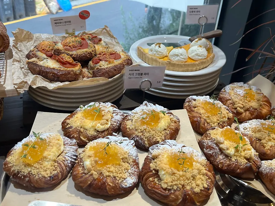 1st floor bakery counter full of bread