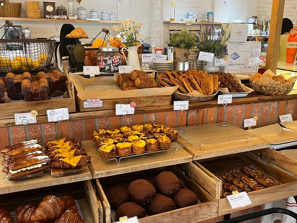 Close-up view of bread on the display counter