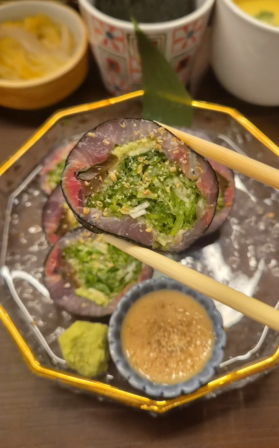 Thick-cut herring isobe maki