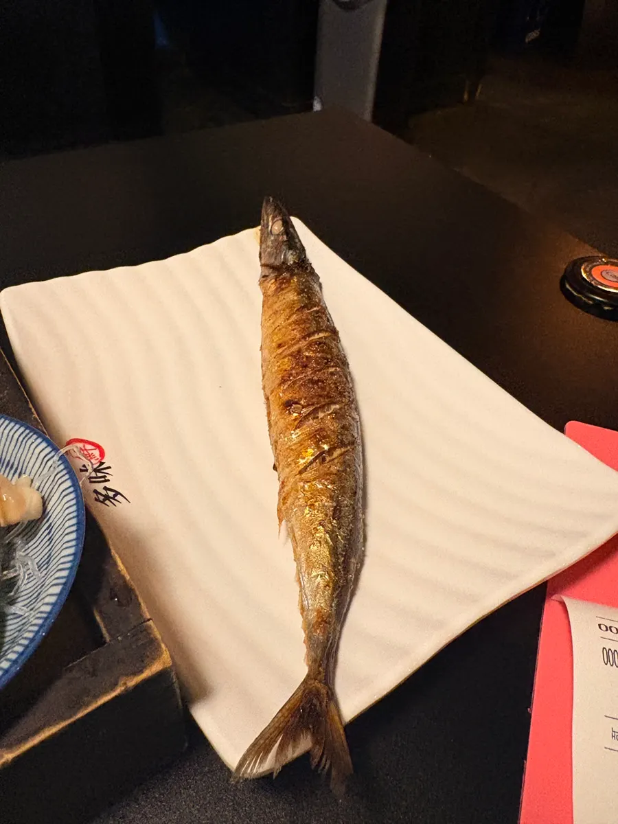 Lightly flavored grilled saury