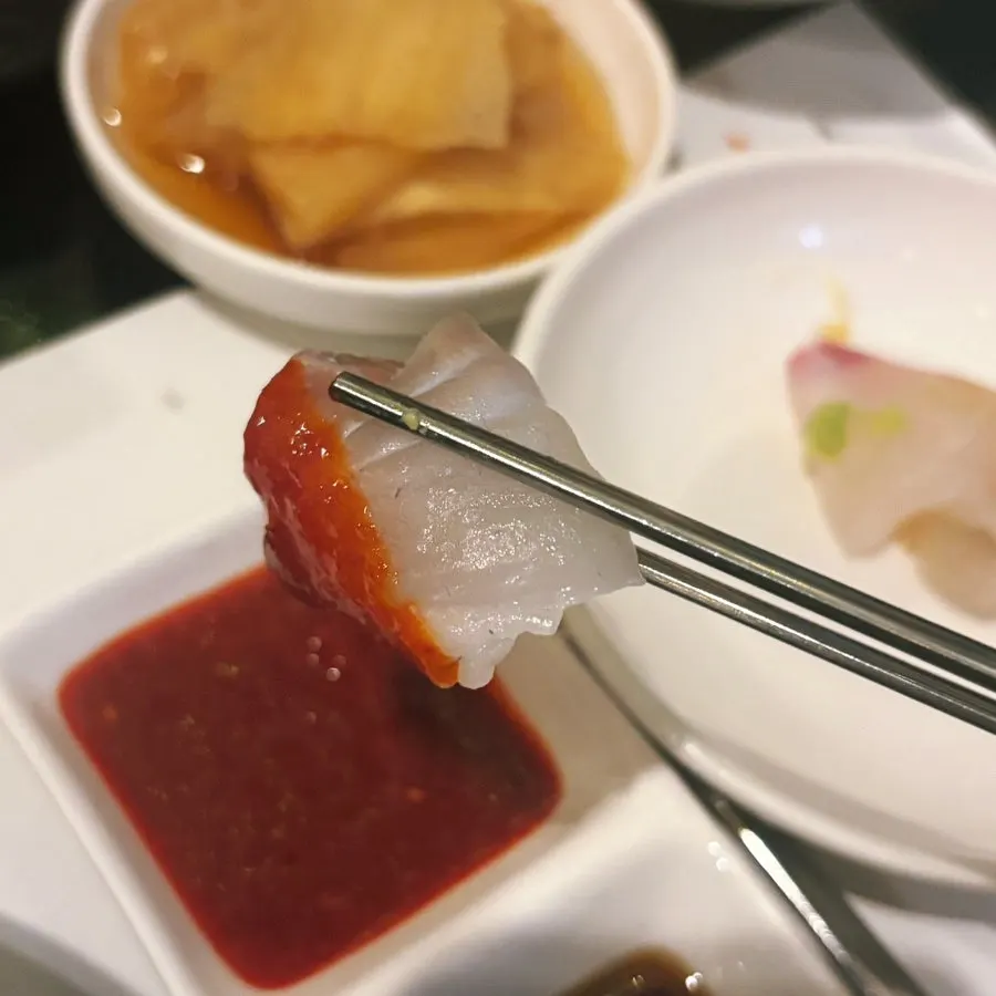 Comparing fluke and sea bream sashimi