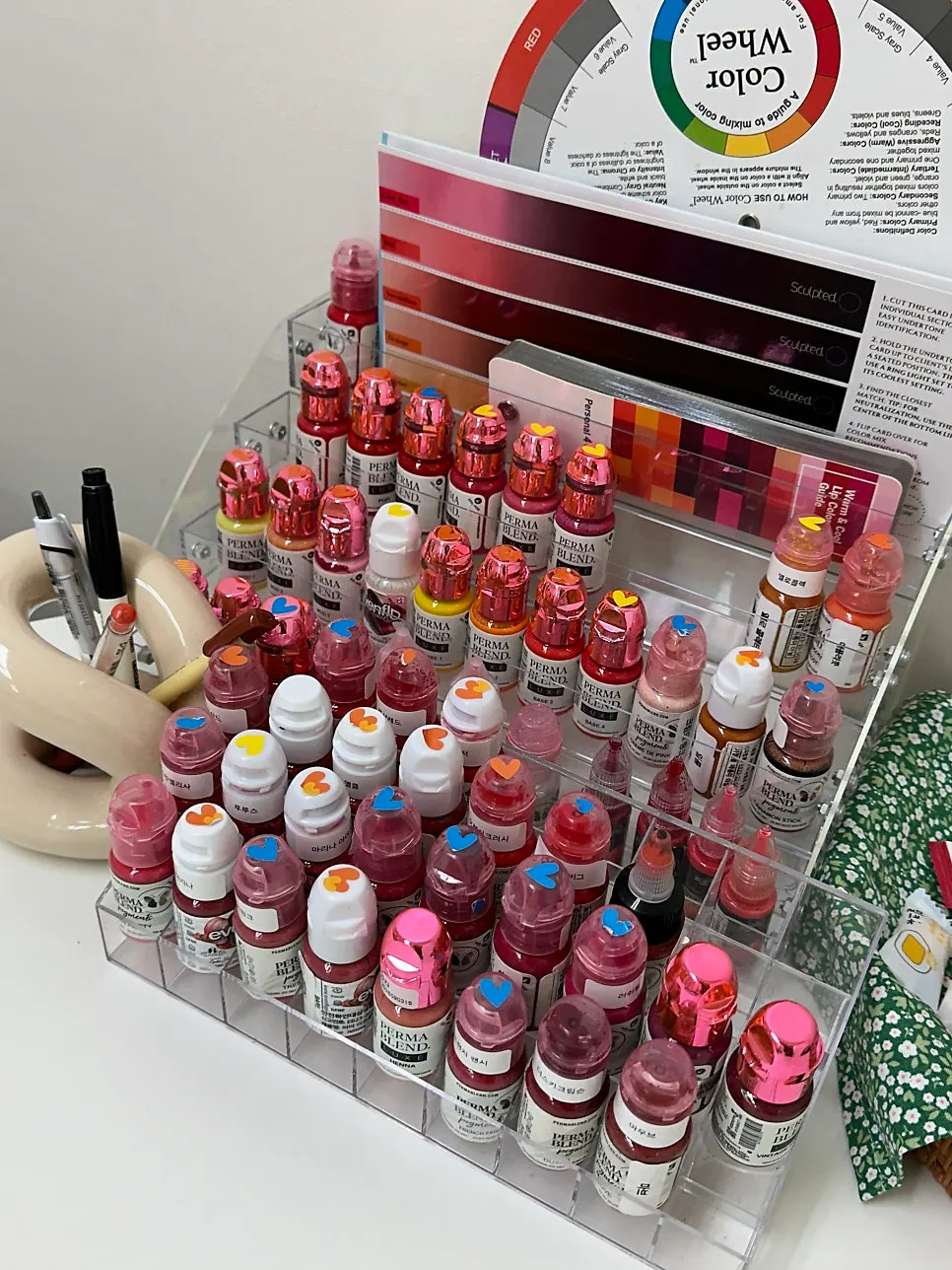 Eyebrow and lip treatment guide area