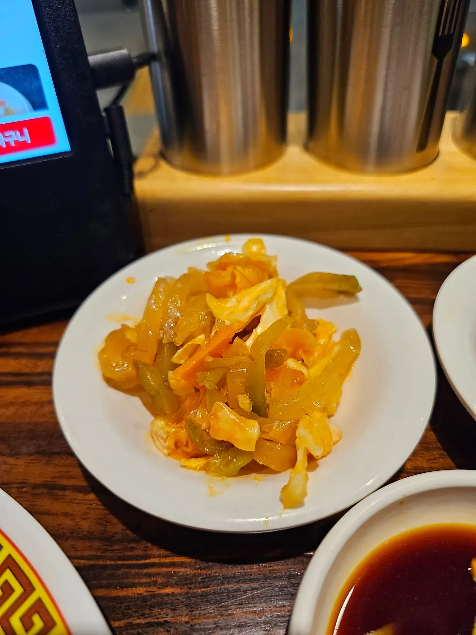 Sinbok Myeongwan's flavorful pickled radish side dish