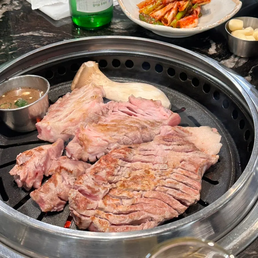 Sliced pork showing juicy cross-section
