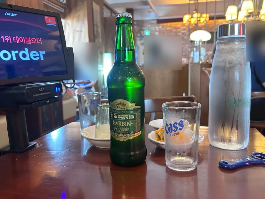 우육도삭면과 하얼빈 맥주