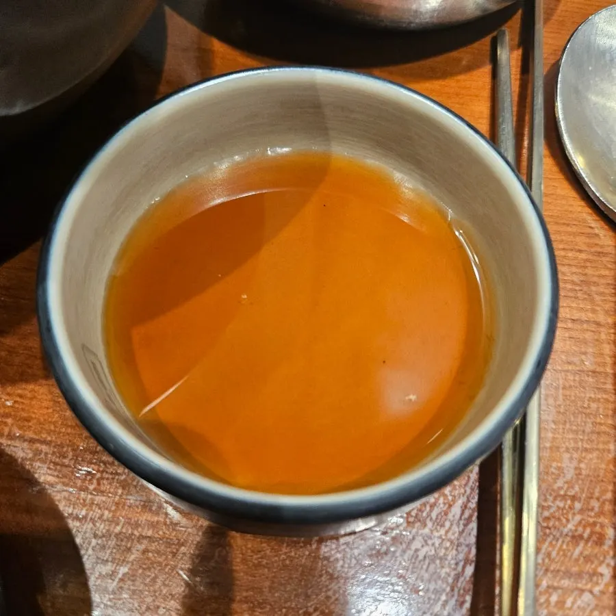 Seasoned ssamjang squeezed into a small container
