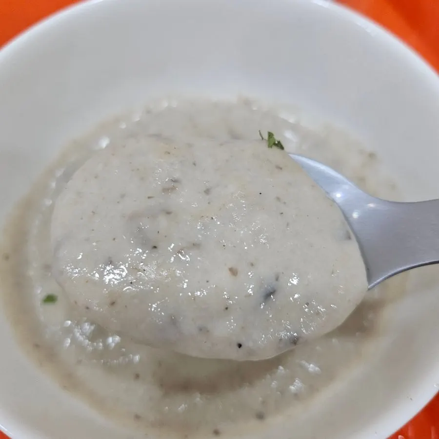 Mushroom soup served as part of the set