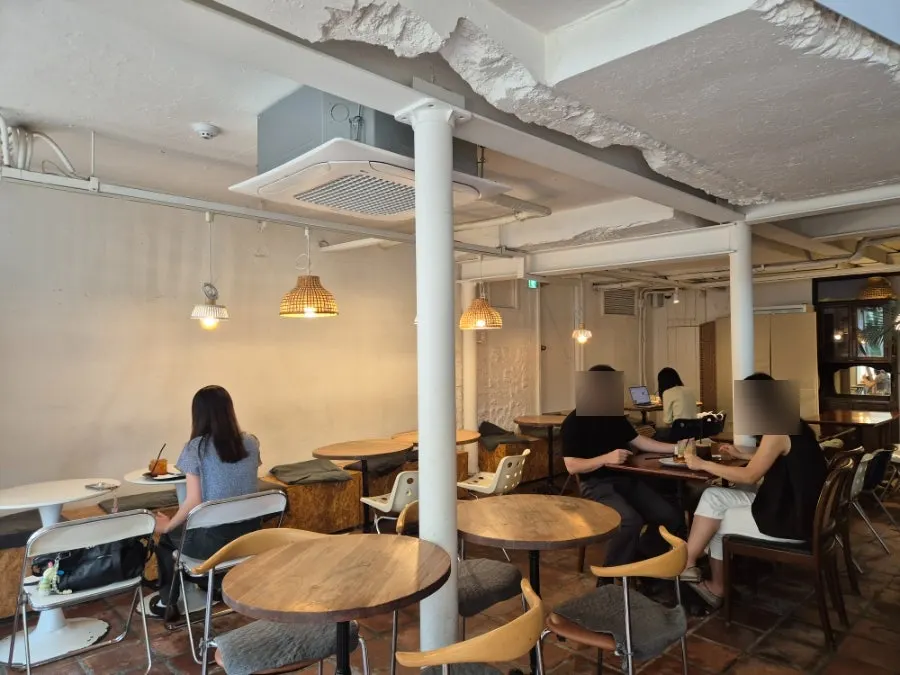 Crowded seating at Something About Coffee on a Sunday afternoon