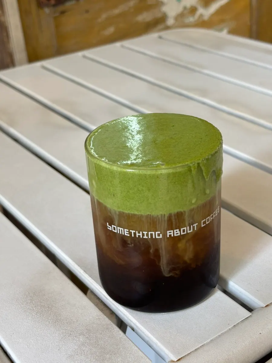 A cup of matcha cream cold brew