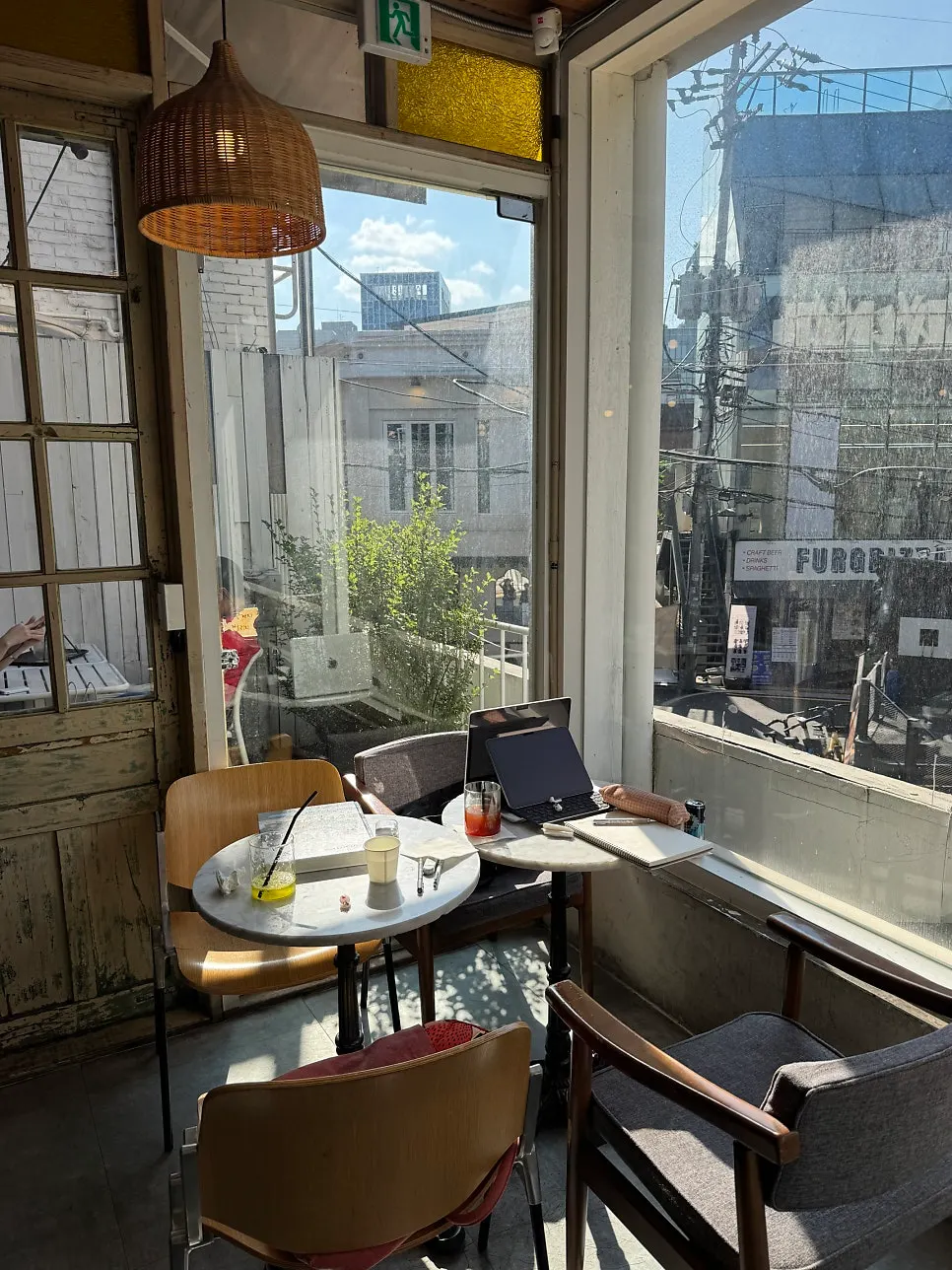 1st-floor window seats at Something About Coffee