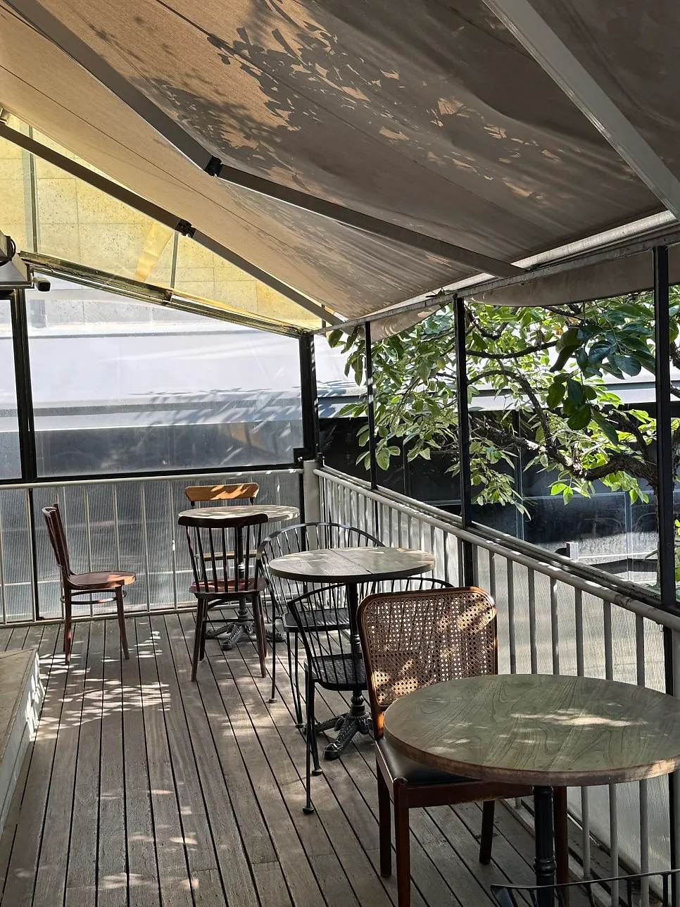 Terrace seats on the 2nd floor of Something About Coffee