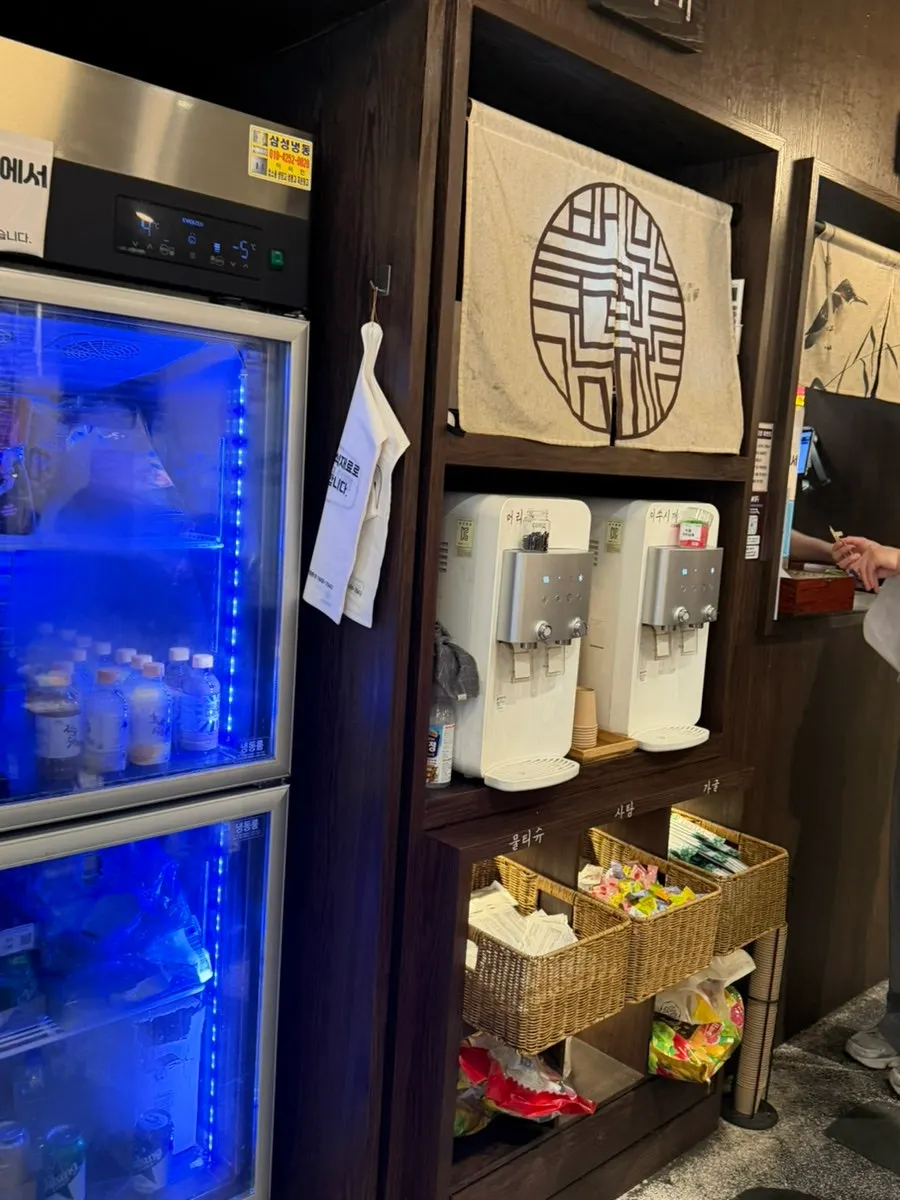 Kiosk ordering area near the entrance