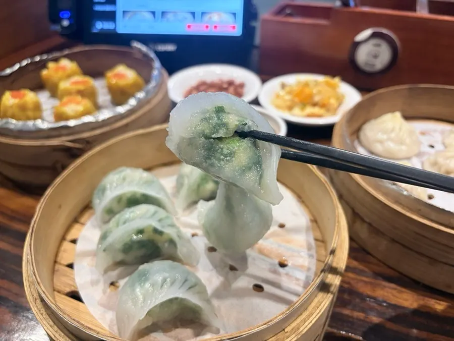 Translucent, glistening crystal dumplings