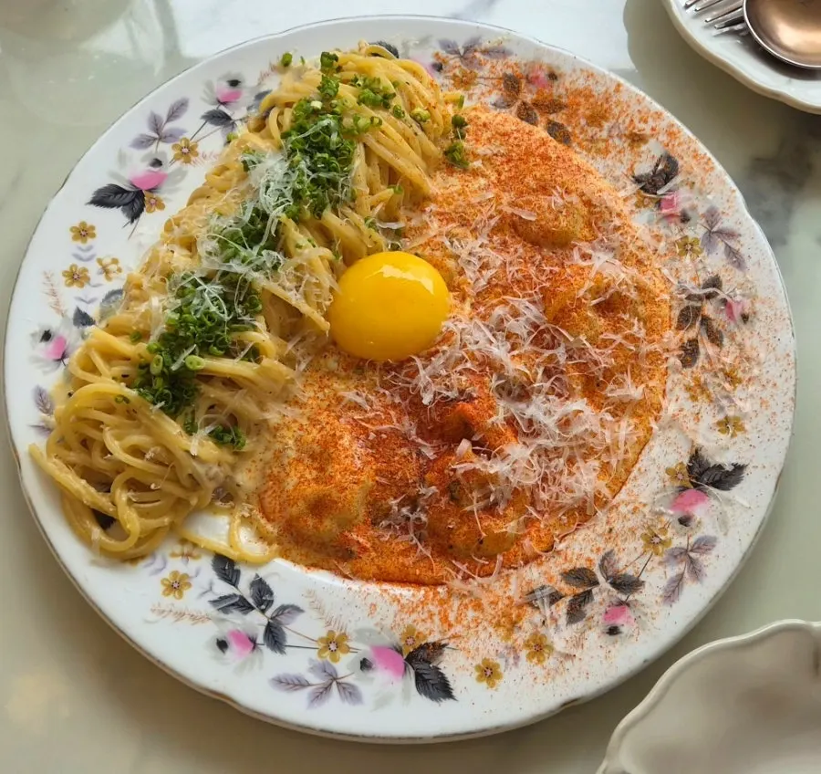 Generous Italian-style dishes set on the table