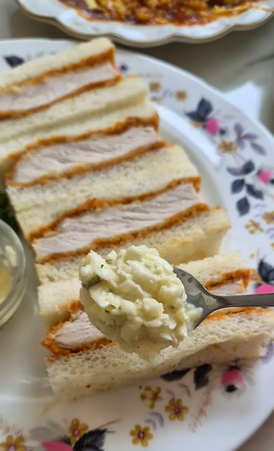 Katsu sando with soft bread and pork cutlet
