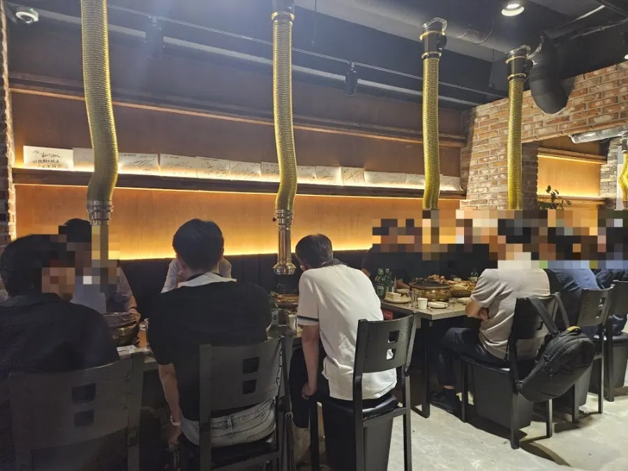 Seating area in the spacious dining hall