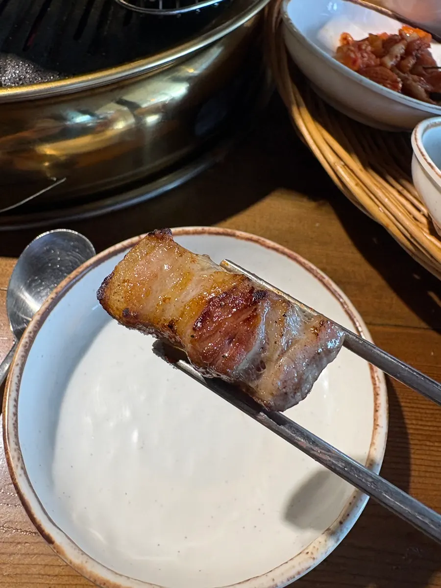Cross-section of juicy pork belly