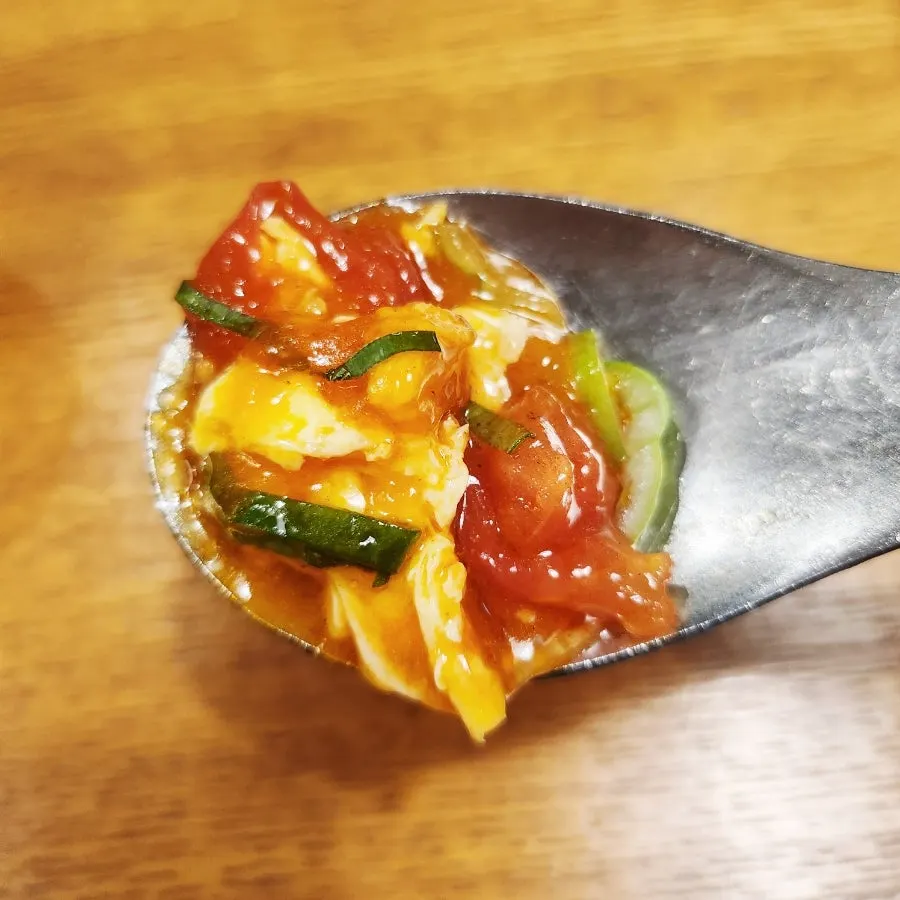 밥과 곁들인 토마토계란볶음