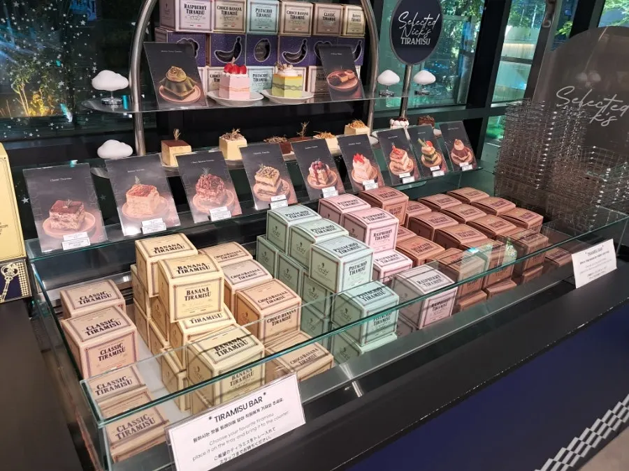 Bakery display shelves at Selected Nicks