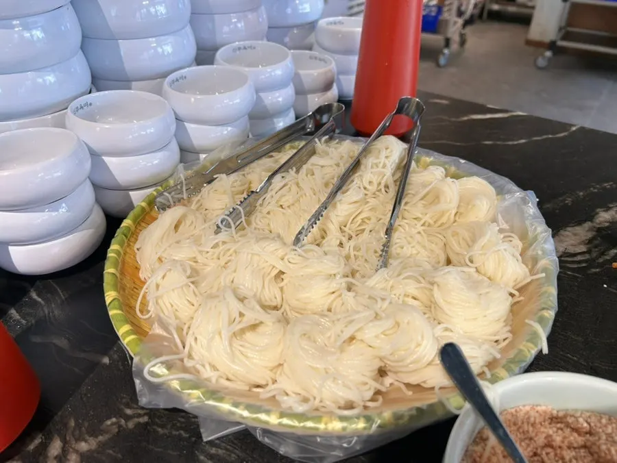 Seasoning sauce, perilla powder, and salted shrimp on the table