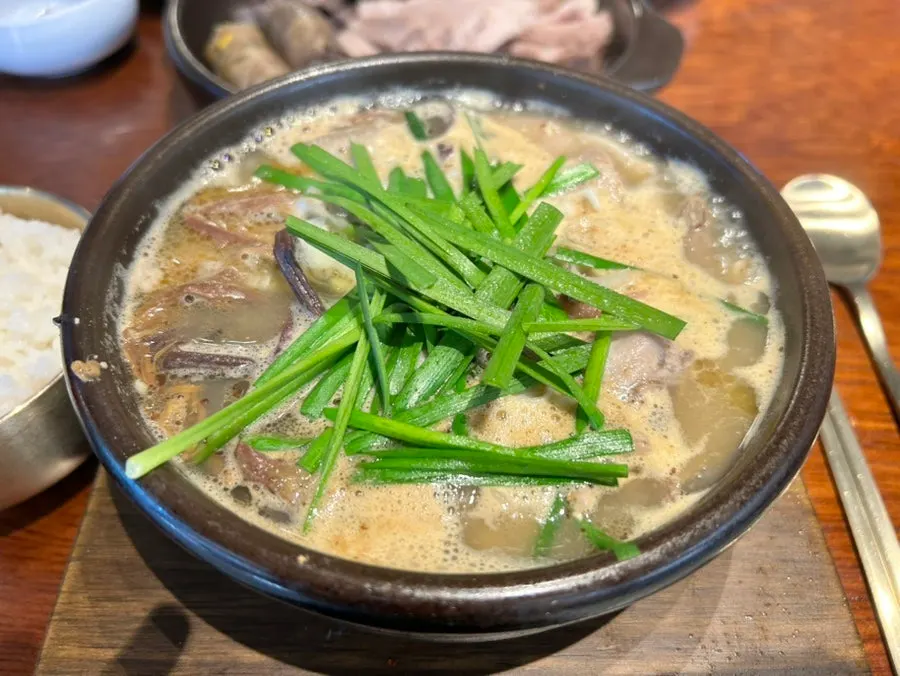 Full spread with bracken sundaeguk and half plate of suyuk