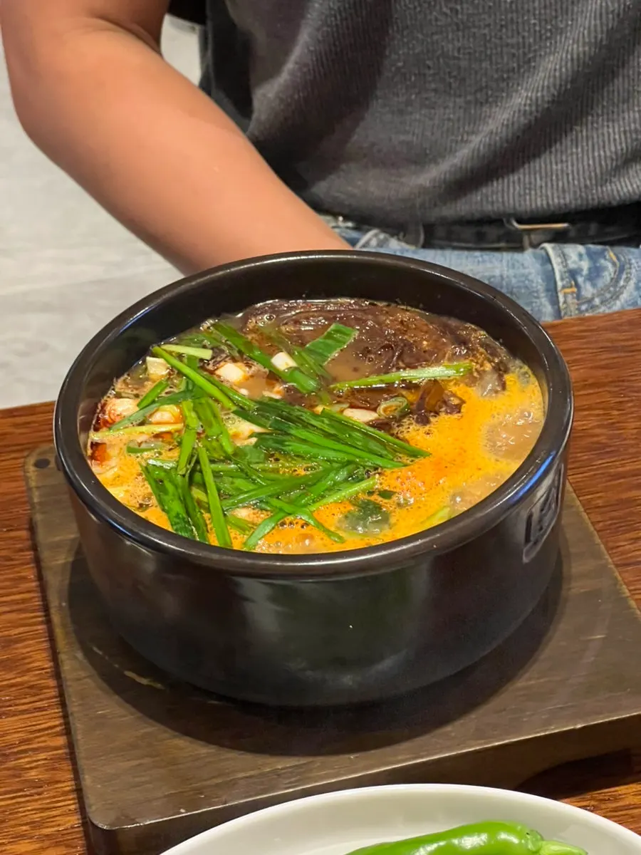 Order of scorched-rice pork gukbap and sundae