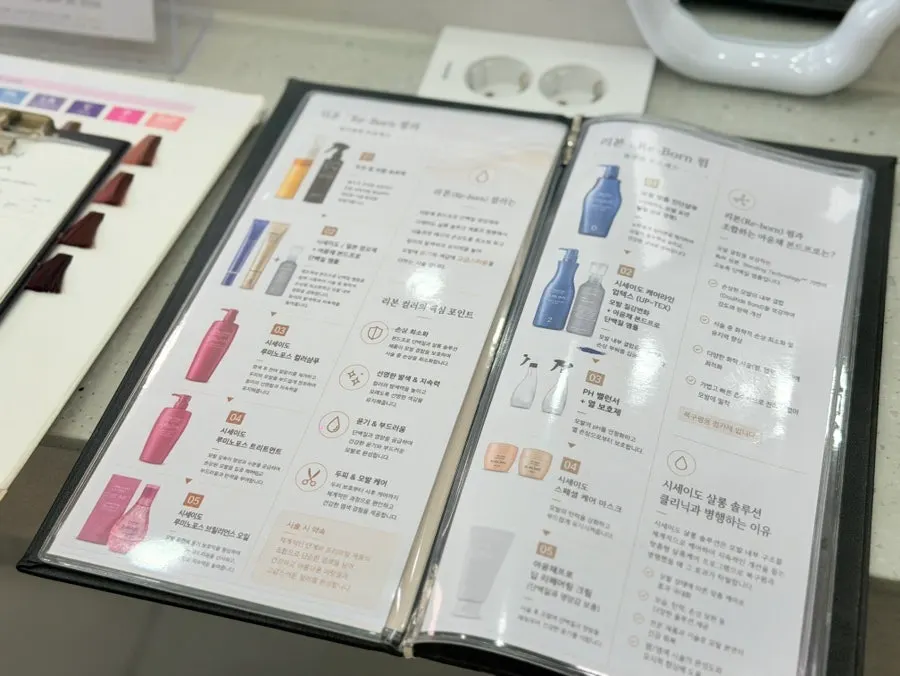 Hair chart used for the color consultation