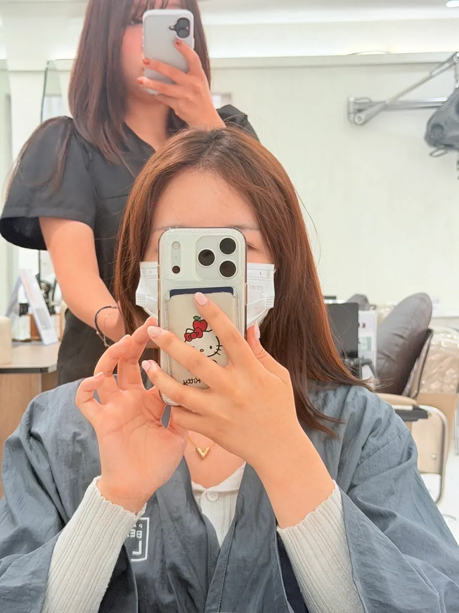 Mid-length section of hair that had faded lighter