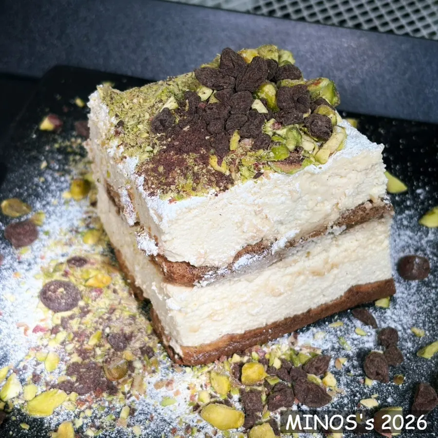 Iced Americano, latte, and tiramisu