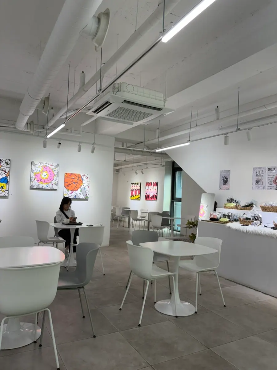 Second-floor gallery space with artworks on display