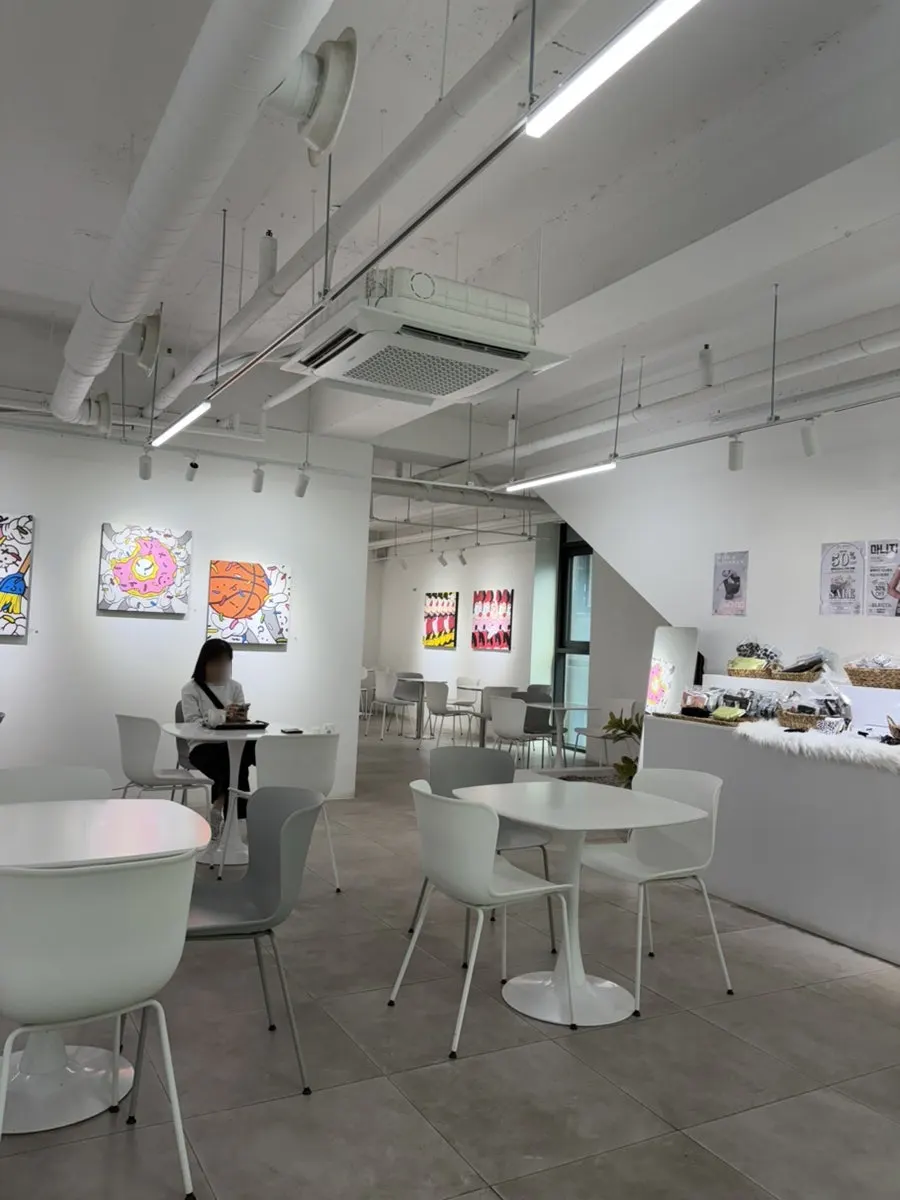 Second-floor gallery space with artworks on display