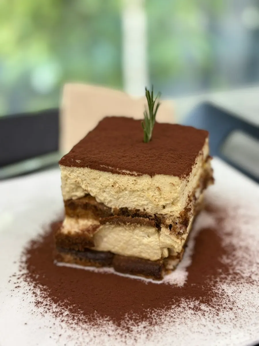 Classic tiramisu with cocoa flavor