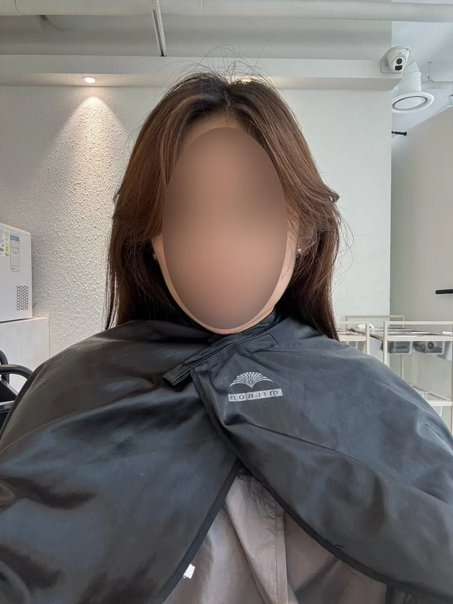 톤다운 전 기존 염색모 상태