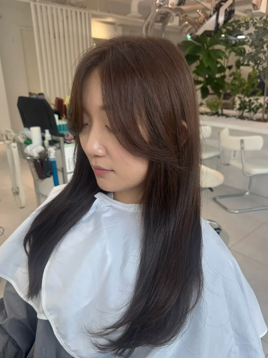 붉은기 없는 차분한 염색 결과