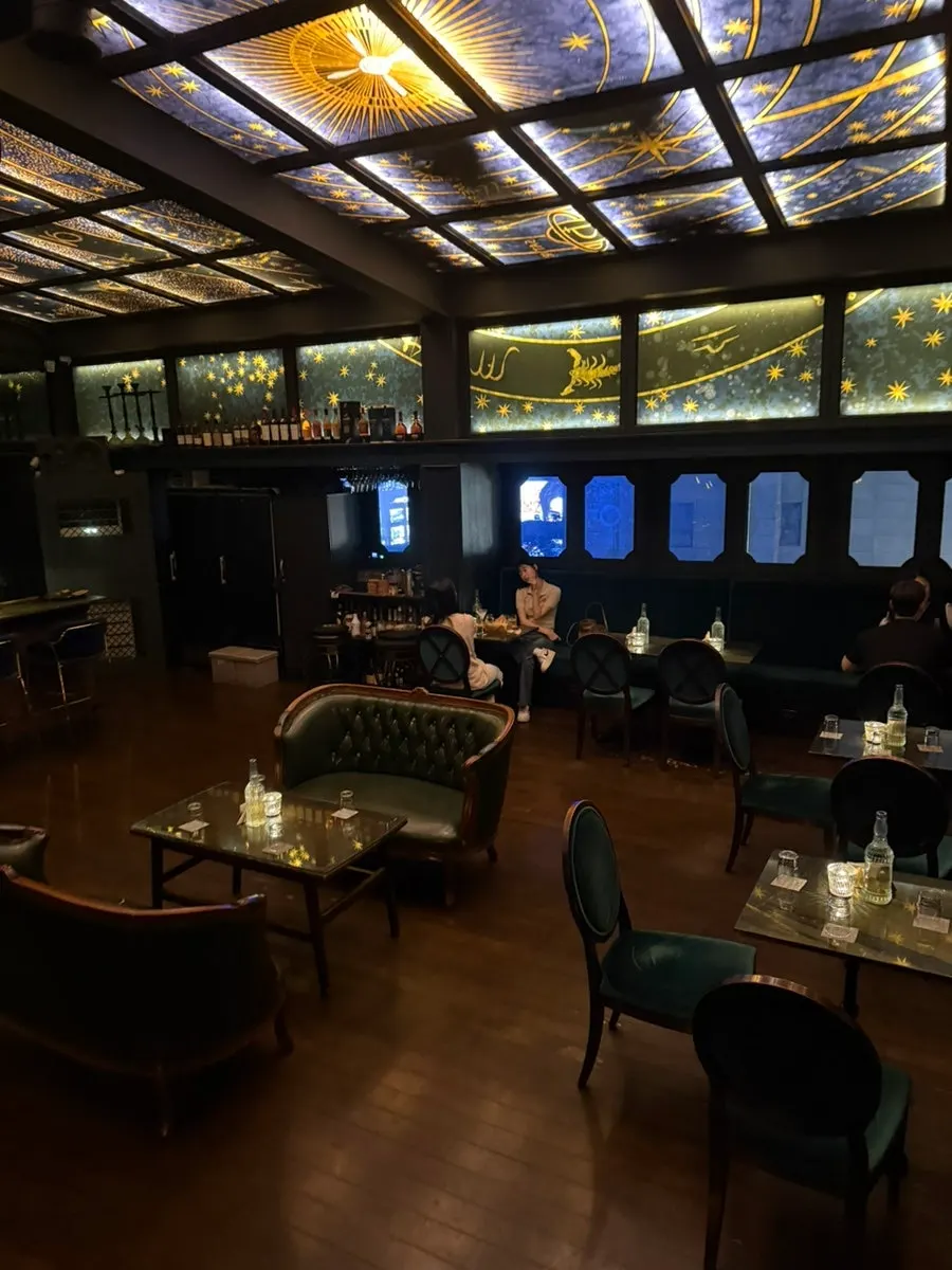 Dimly lit seating area at Ugly
